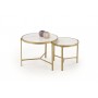Журнальный столик (комплект) FATIMA белый мрамор/золотой Halmar