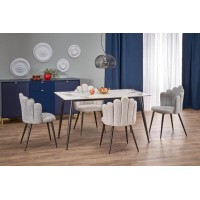 Стол EMILIO 140 белый мрамор/черный Halmar