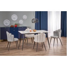 Стол EMILIO 140 белый мрамор/черный Halmar