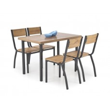 Стол MILTON +4 кресла дерево/черный Halmar