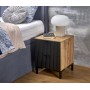 Тумба прикроватная NELA дуб вотан черный Halmar