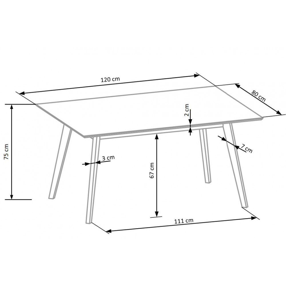 Стол Halmar Horus 120x80 см