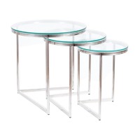 Журнальный столик (комплект 2 шт.) TRINITY Signal прозрачный/хром