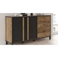 Комод левый HYTK231L-M215 HAYATO FORTE черный/альпийская ель