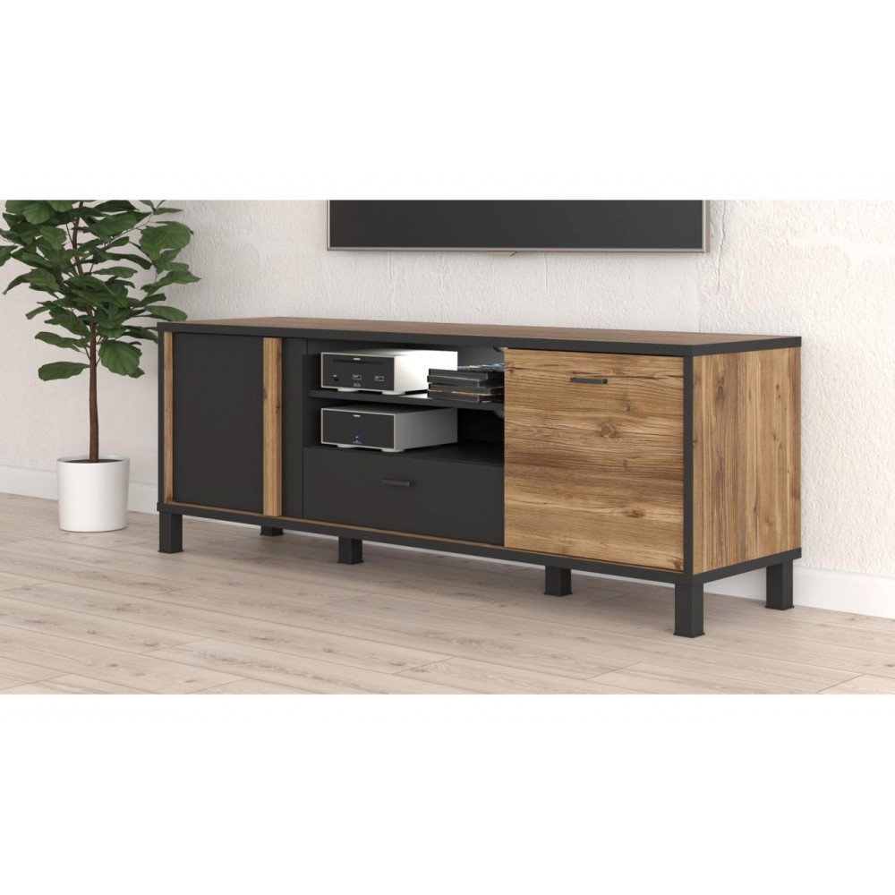 Тумба під ТВ HYTT231R-M215 HAYATO FORTE чорний/альпійська ялина