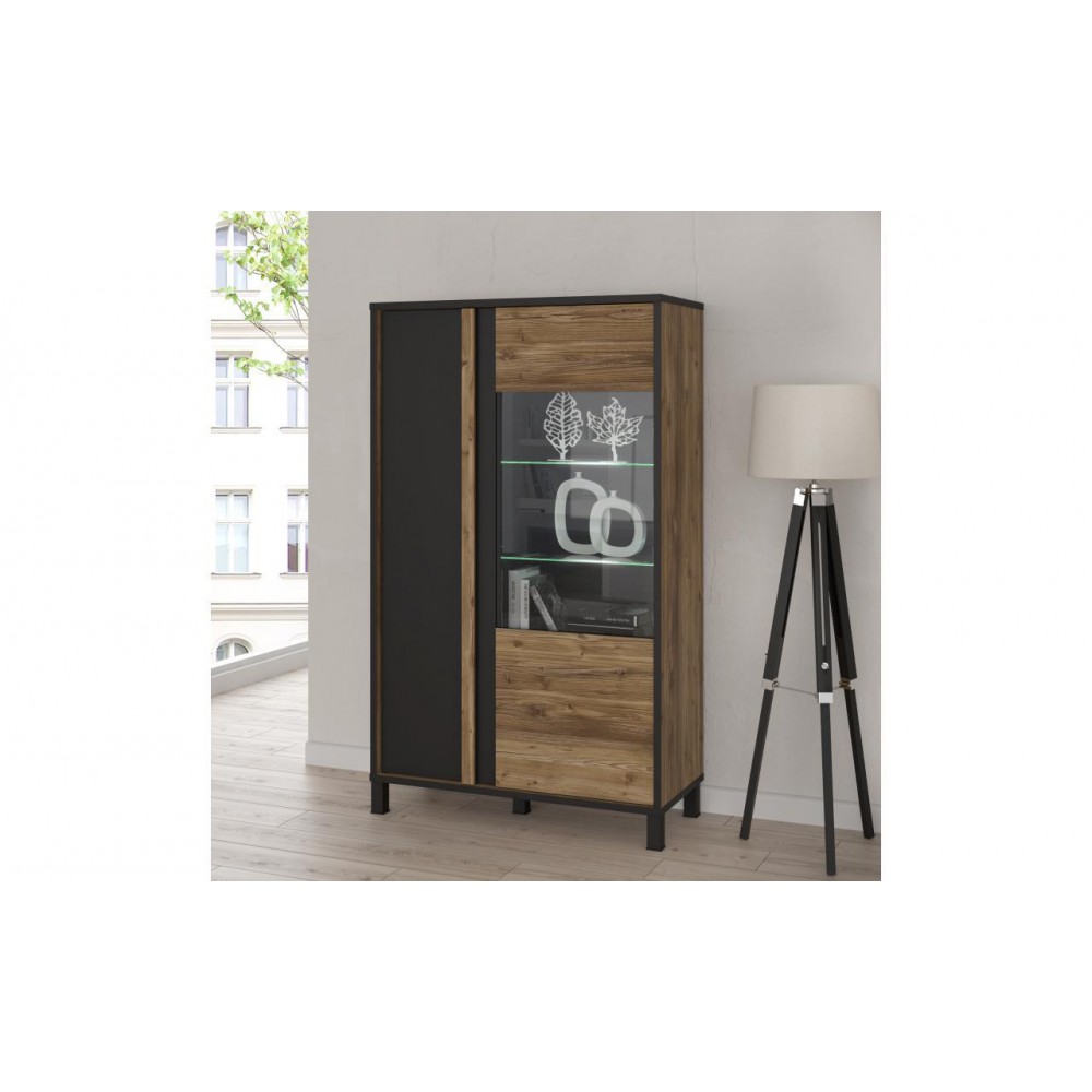 Вітрина права HYTV521R-M215 HAYATO FORTE чорний/альпійська ялина