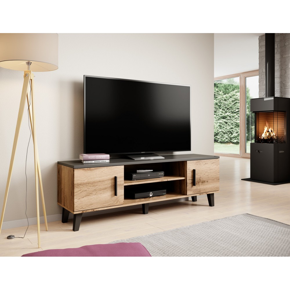 Тумба під ТВ LOTTA 160 2D2K Cama дуб вотан/чорний