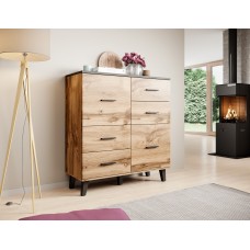 Комод LOTTA 110 2D4S Cama дуб вотан/черный