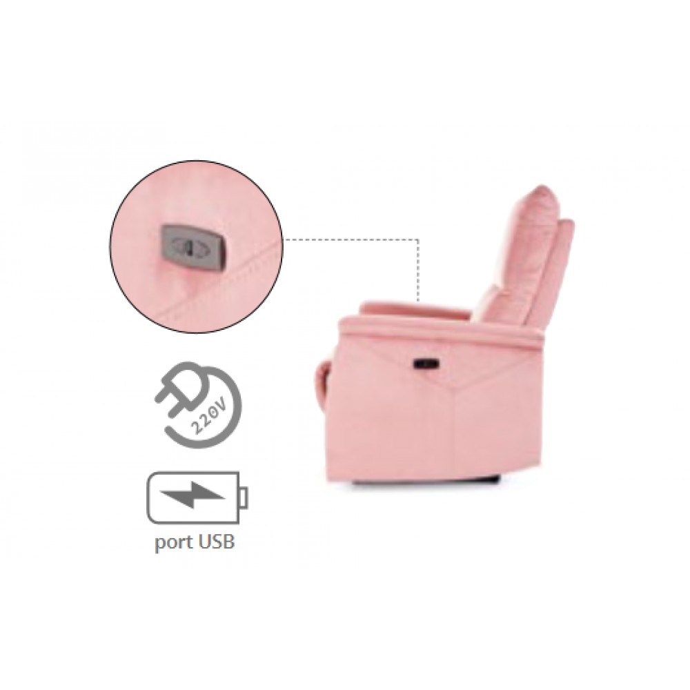 Реклайнер NEPTUN Velvet Signal Bluvel 52 розовый