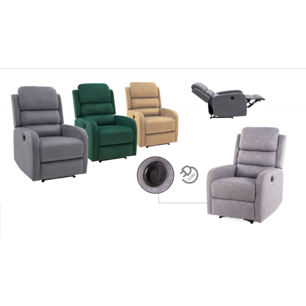 Реклайнер PEGAZ Velvet Signal Bluvel 78 зелений