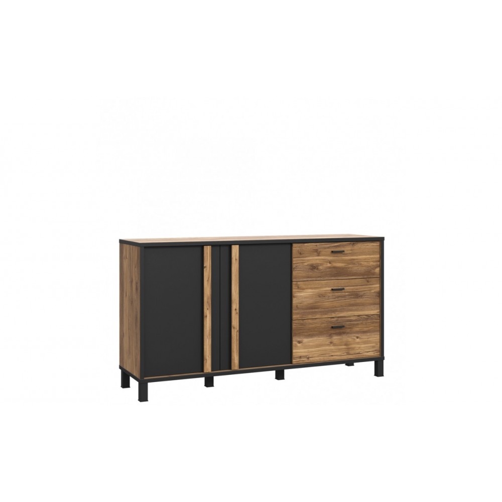 Комод лівий HYTK231L-M215 HAYATO FORTE чорний/альпійська ялина