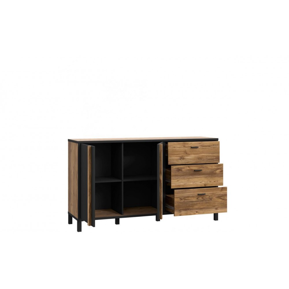 Комод лівий HYTK231L-M215 HAYATO FORTE чорний/альпійська ялина