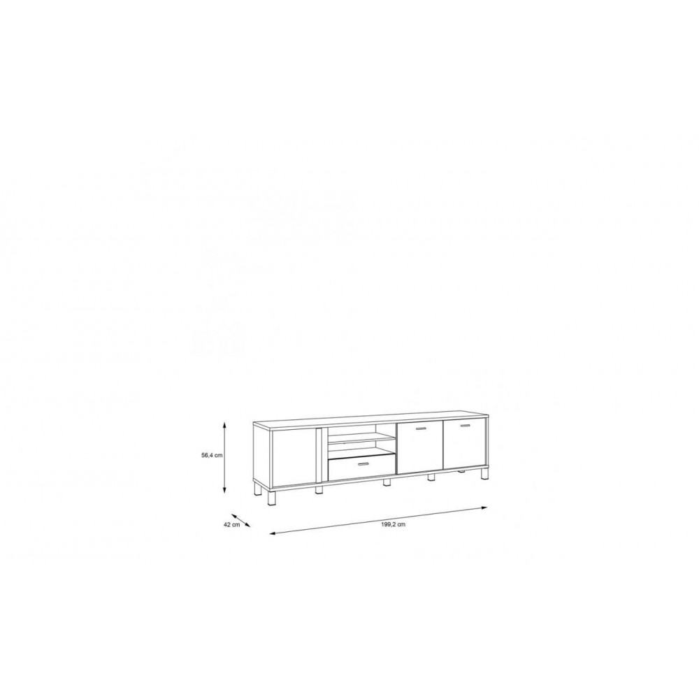 Тумба під ТВ HYTT241R-M215 HAYATO FORTE чорний/альпійська ялина