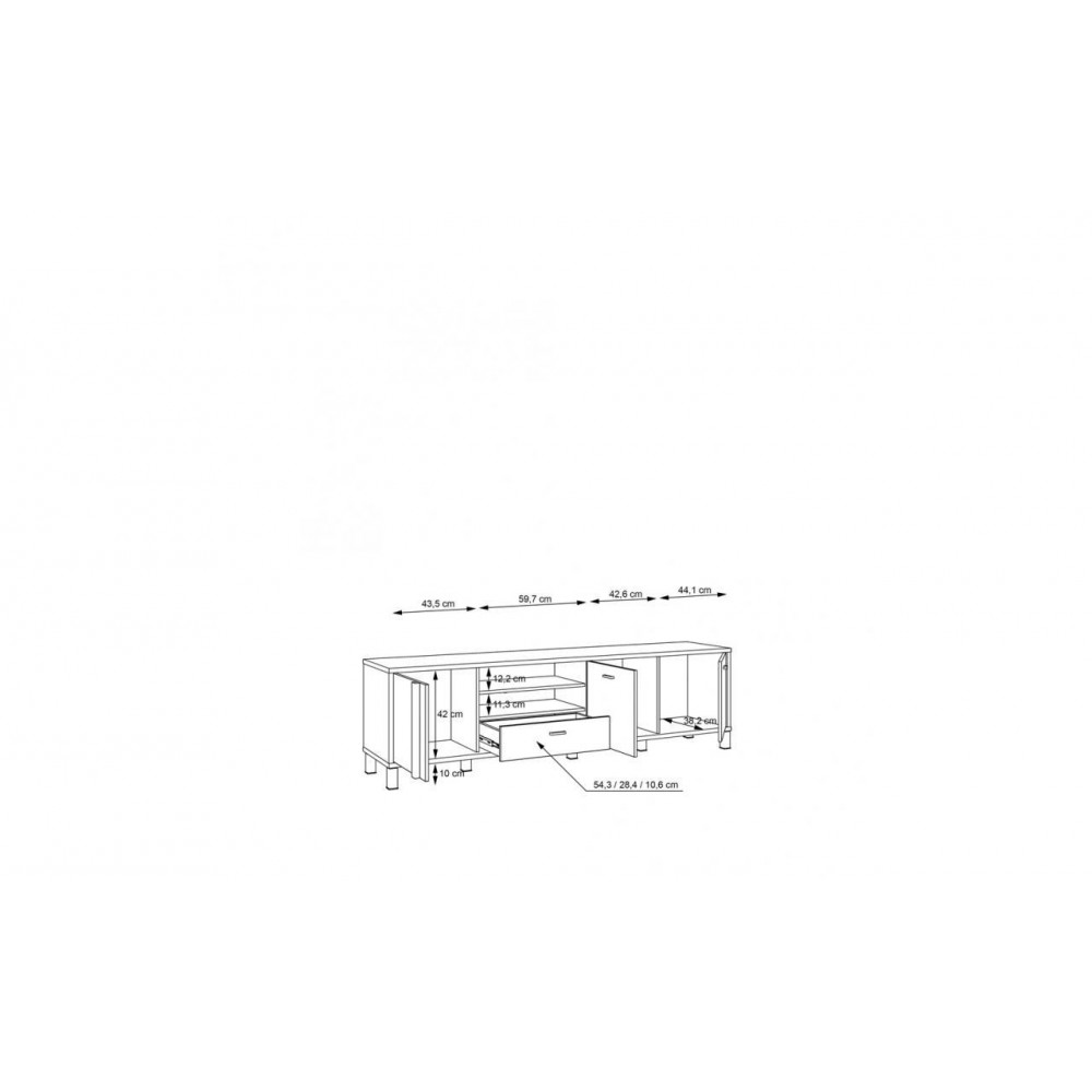 Тумба під ТВ HYTT241R-M215 HAYATO FORTE чорний/альпійська ялина