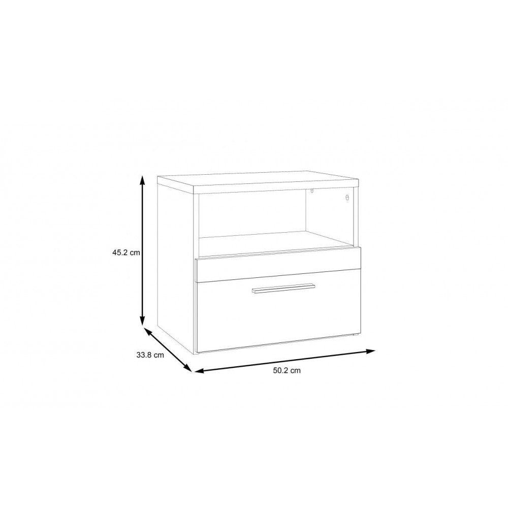 Тумба приліжкова DQLK011 M301 DALATE Forte дуб катання/чорний