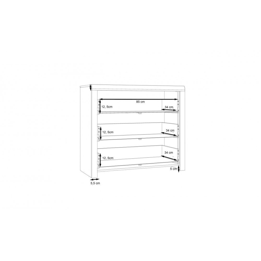Комод DQLK211 M265 DALATE Forte дуб катанія/чорний