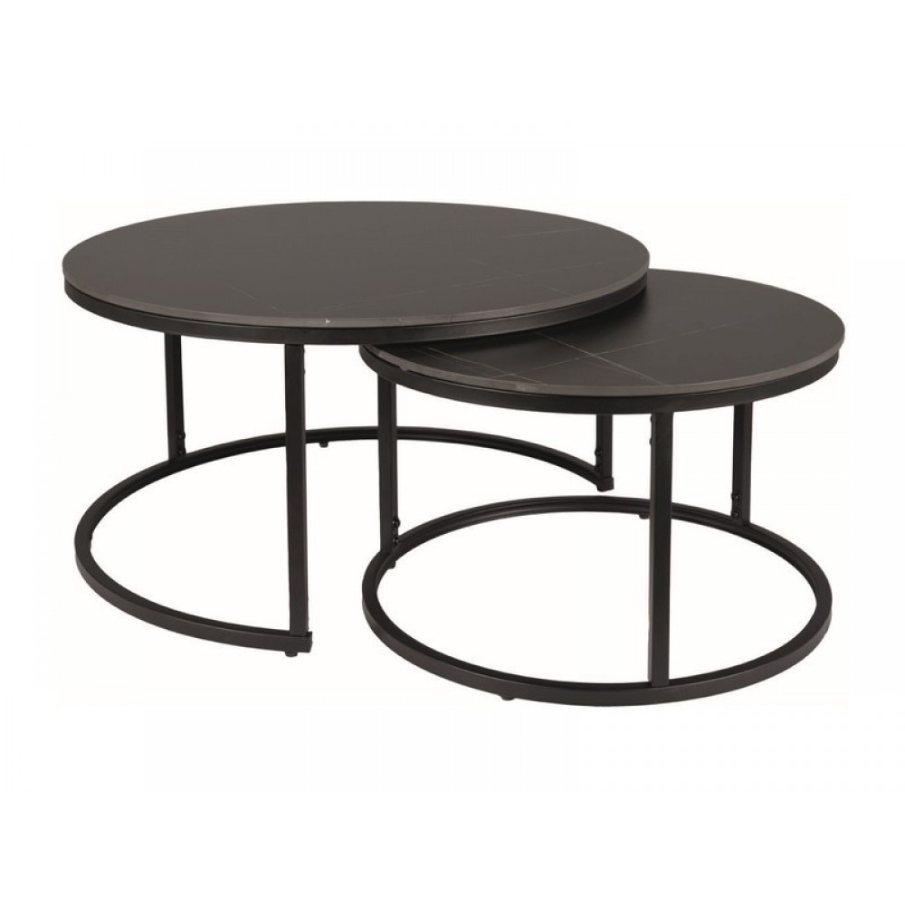 Журнальний столик (комплект) Ferrante D чорний ефект мармуру/чорний Signal