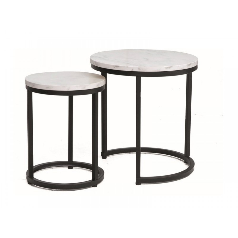 Журнальний столик (комплект) Hola білий ефект мармуру/чорний Signal