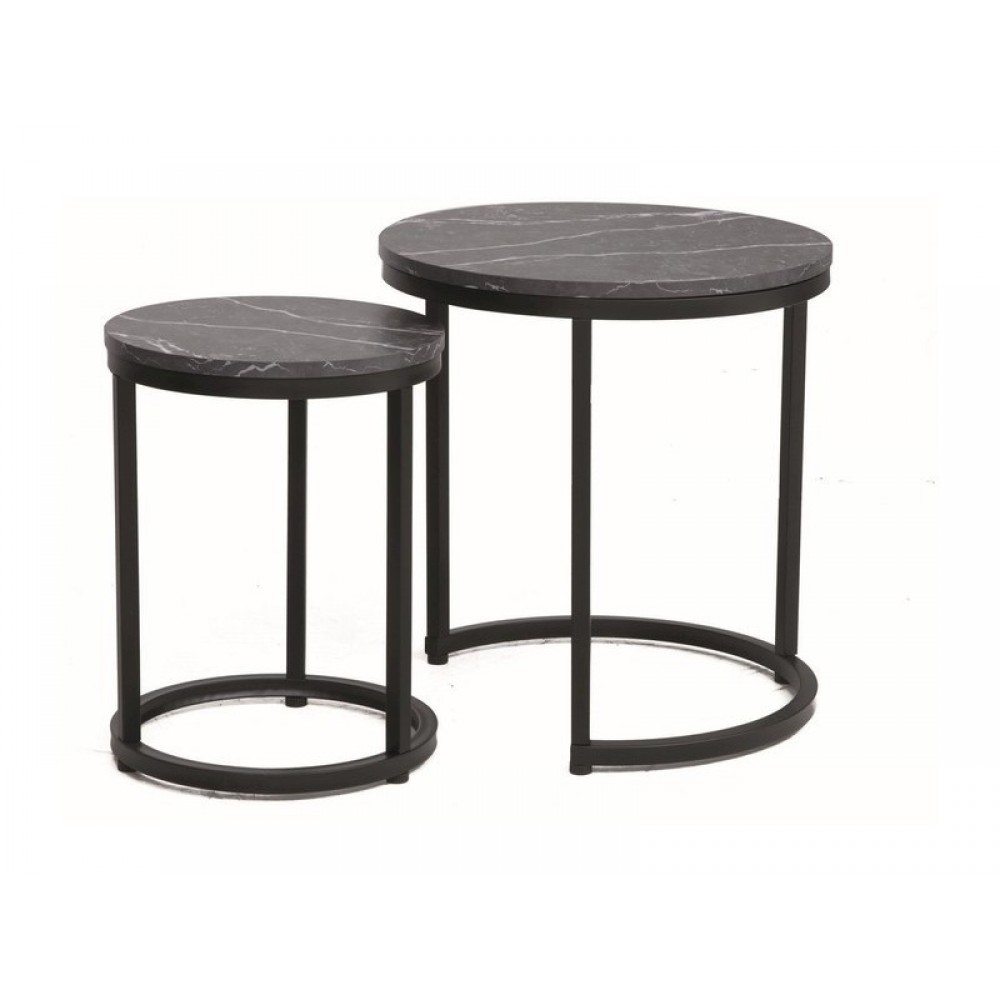 Журнальний столик (комплект) Hola чорний ефект мармуру/чорний Signal