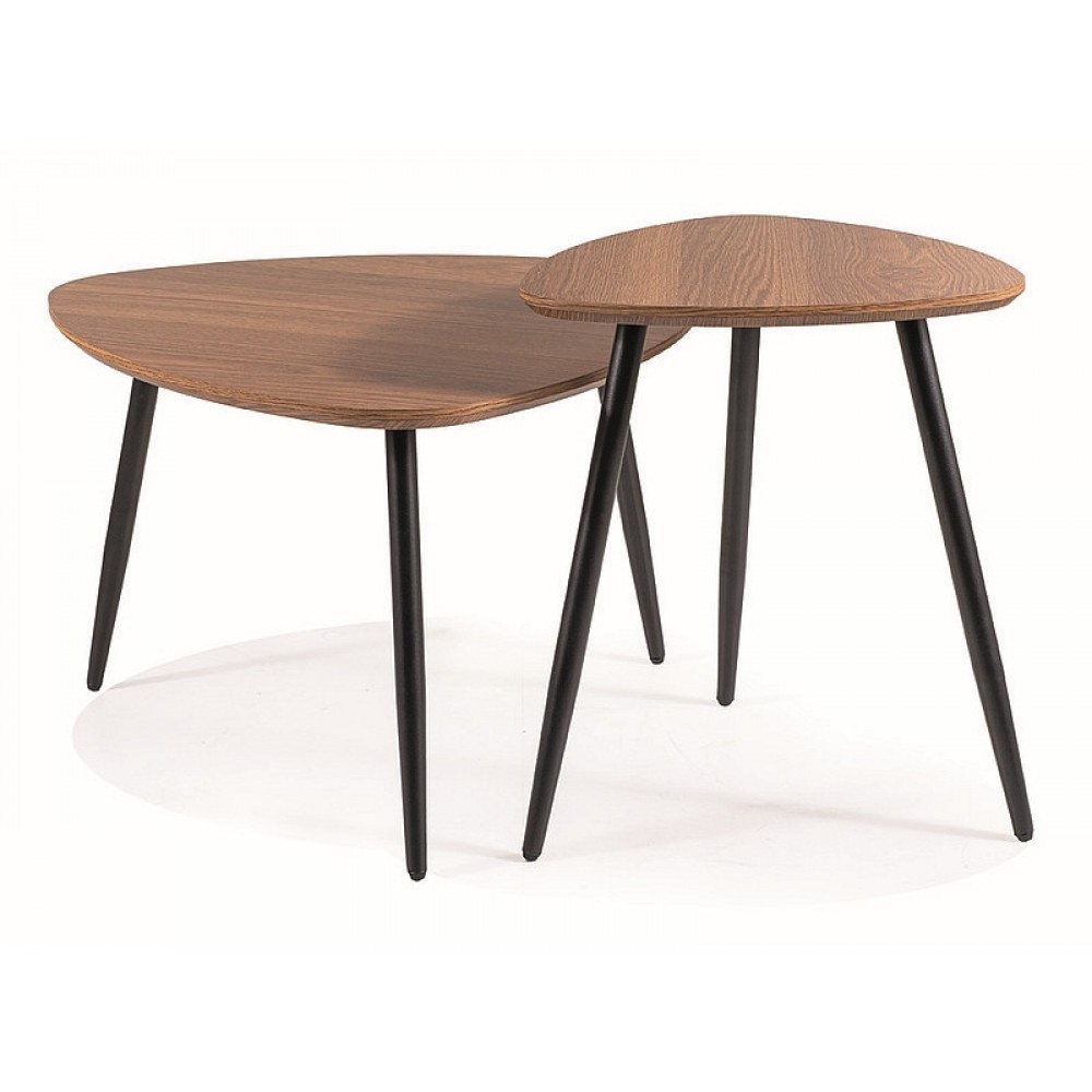 Журнальний столик (комплект) Twin горіх/чорний Signal