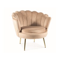 Кресло Camellia 1 Velvet бежевый/золотой Signal