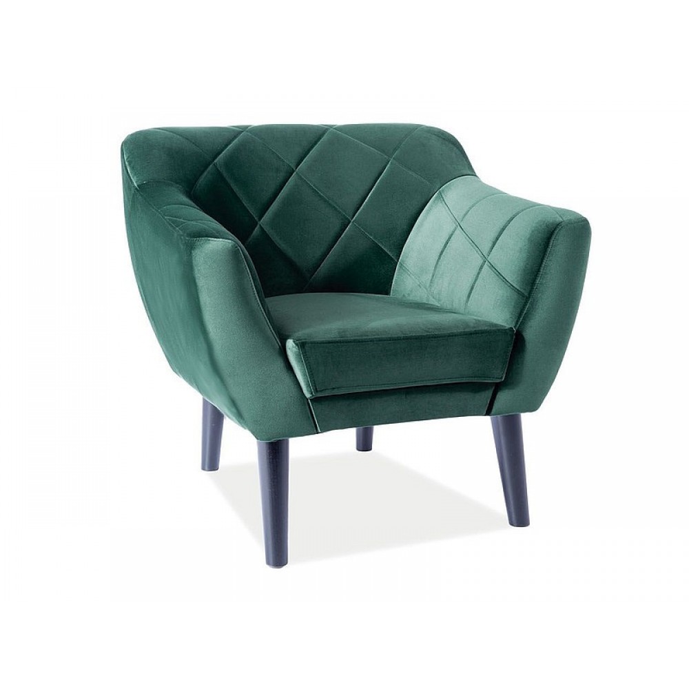 Крісло Karo 1 Velvet зелений/венге Signal