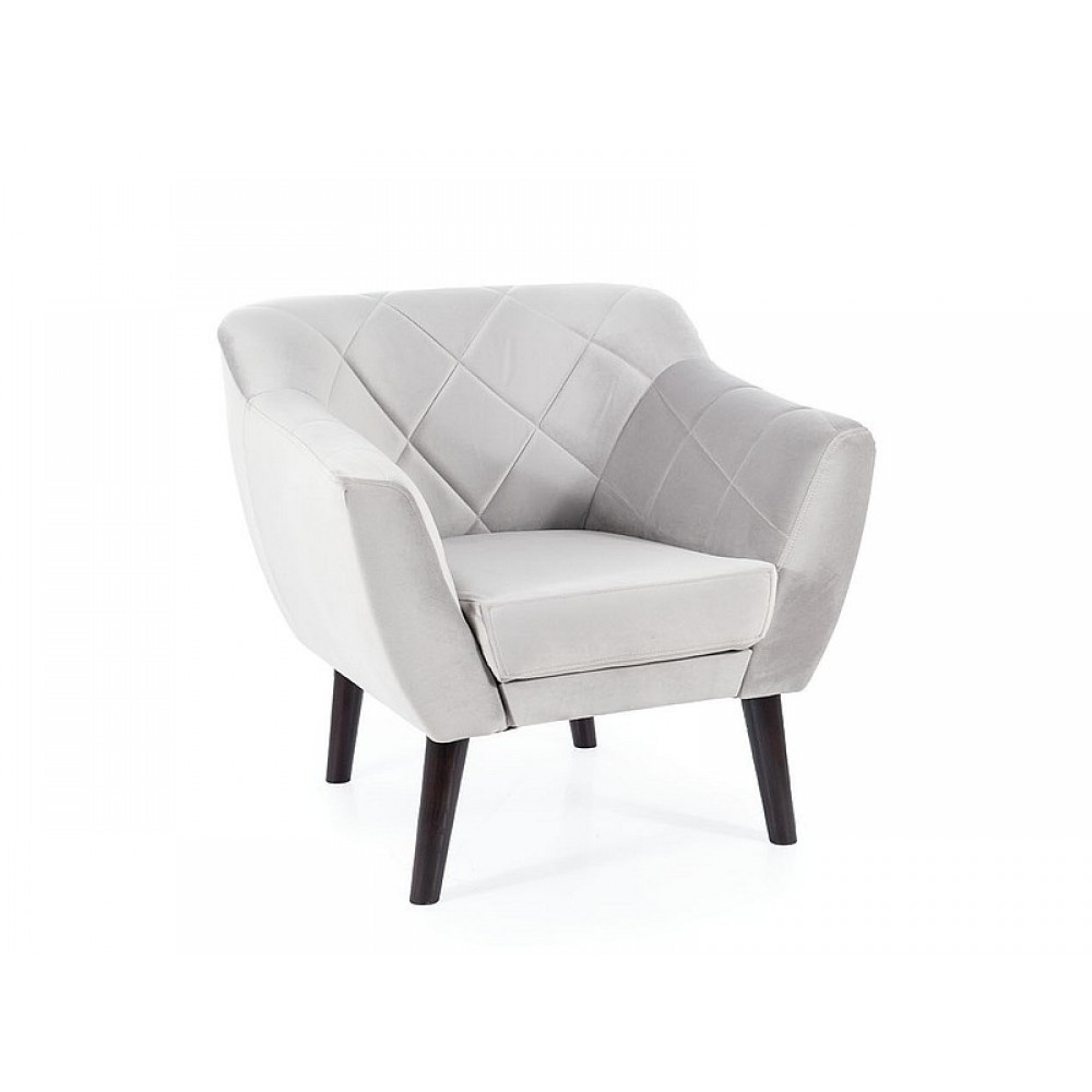 Кресло Karo 1 Velvet светло-серый/венге Signal