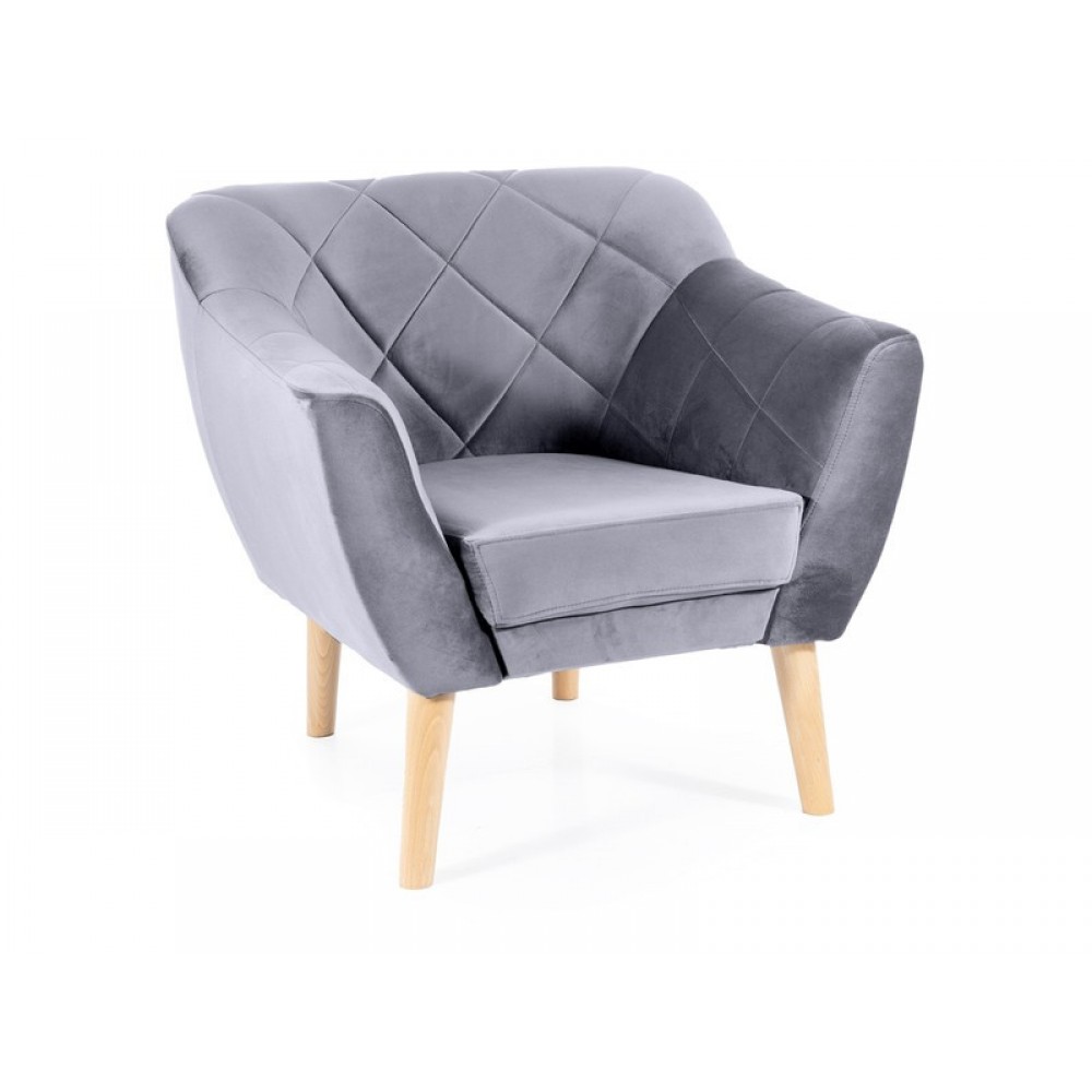 Крісло Karo 1 Velvet сірий/бук Signal