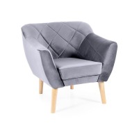 Крісло Karo 1 Velvet сірий/бук Signal