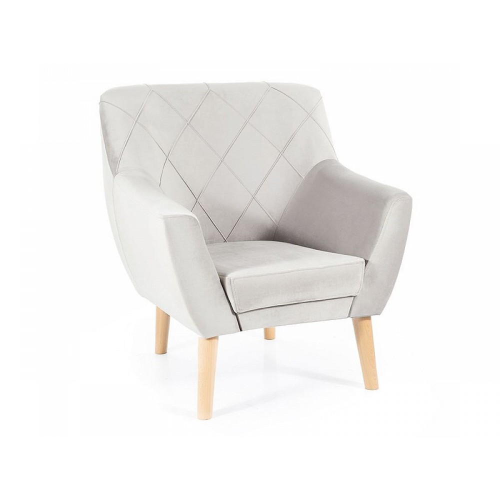 Крісло Kier 1 Velvet світло-сірий/бук Signal