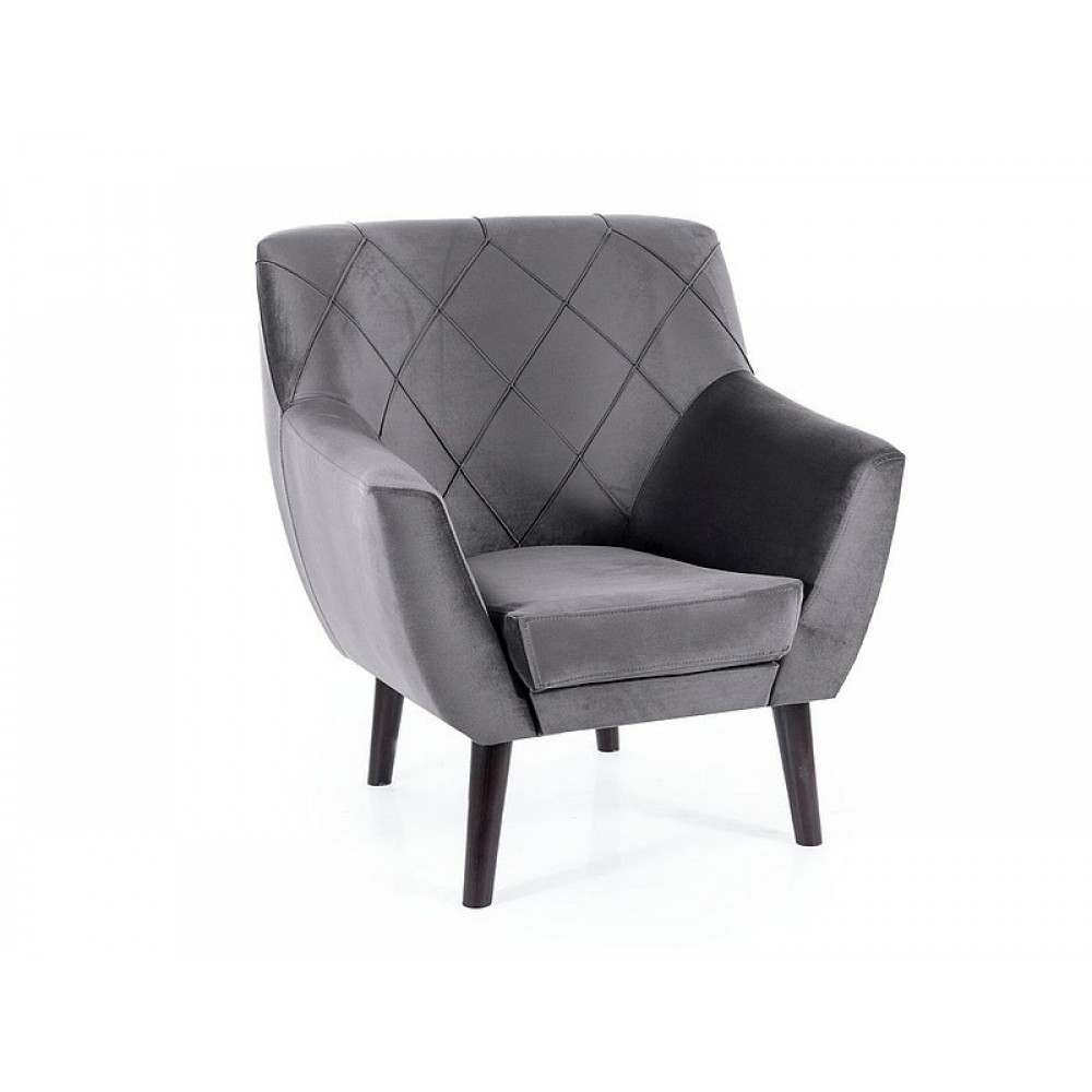 Крісло Kier 1 Velvet сірий/венге Signal