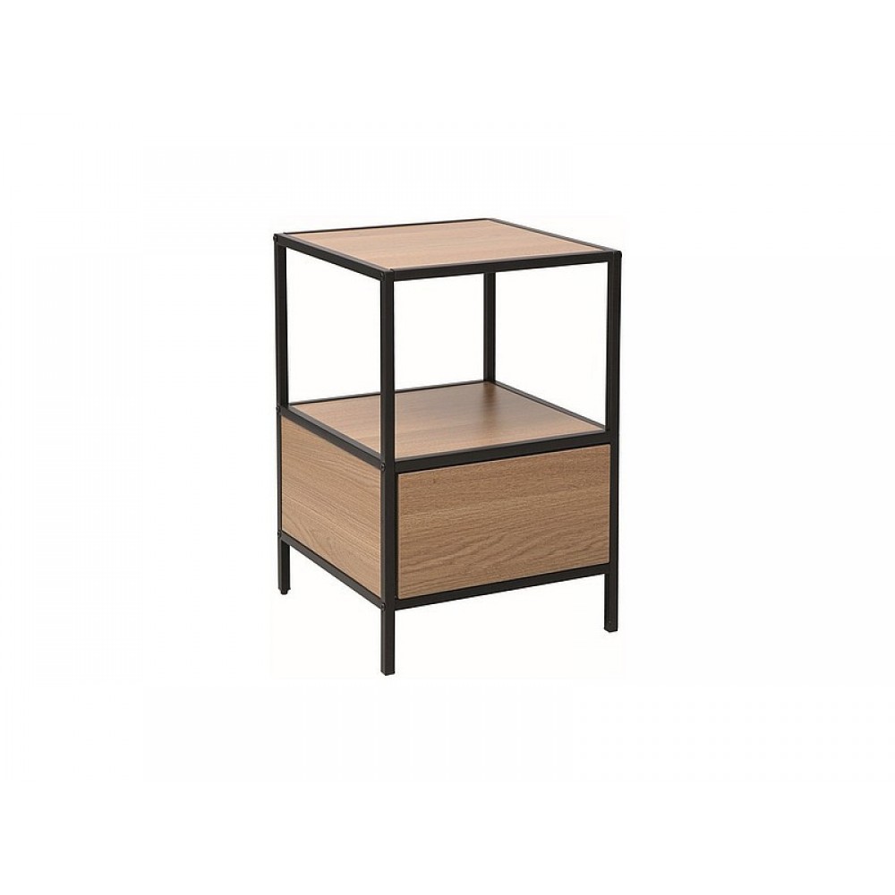 Тумба приліжкова Geo S дуб/чорний Signal