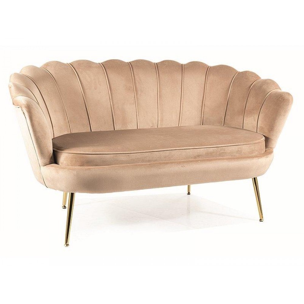 Софа Camellia 1 Velvet бежевий/золотий Signal