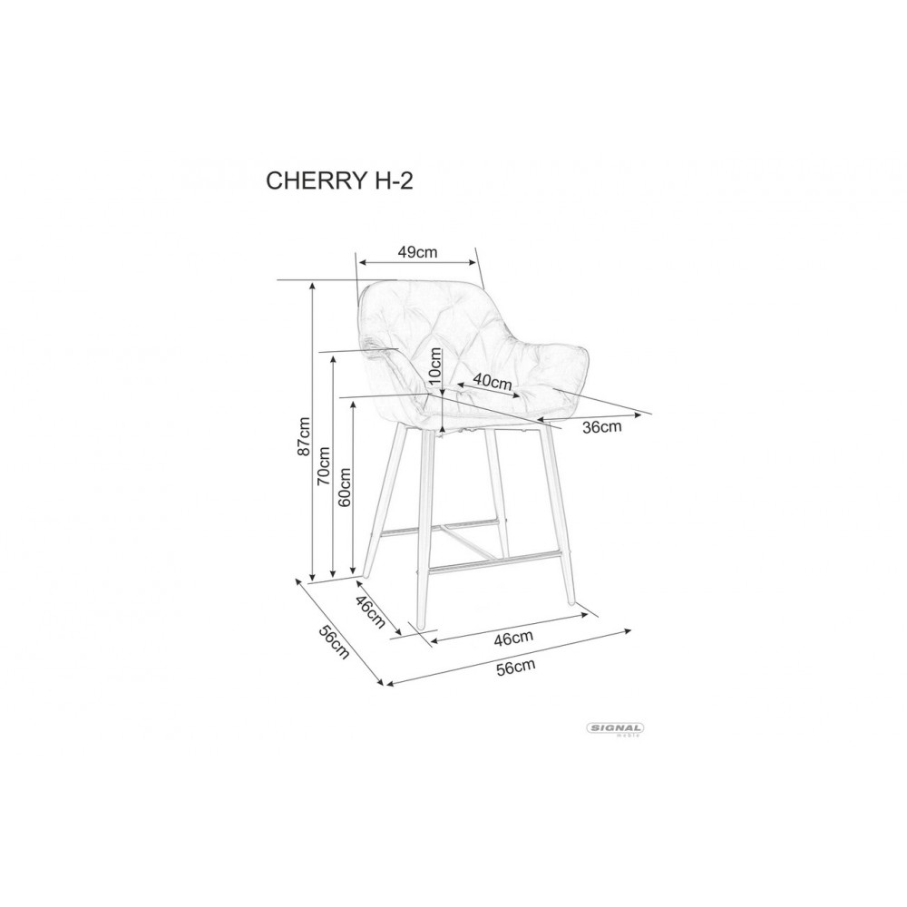 Барний стілець Cherry H-2 Velvet бежевий Signal