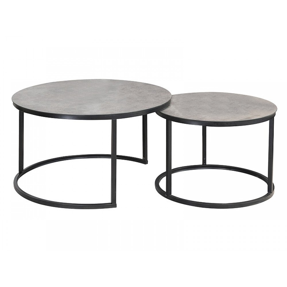 Журнальный столик (комплект) Atlanta B II белый эффект мрамора/хром Signal