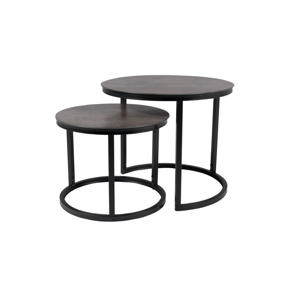 Журнальный столик (комплект) Atlanta B II белый эффект мрамора/хром Signal