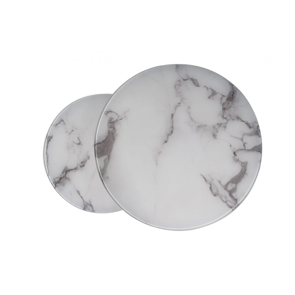 Журнальный столик (комплект) Atlanta B II белый эффект мрамора/хром Signal