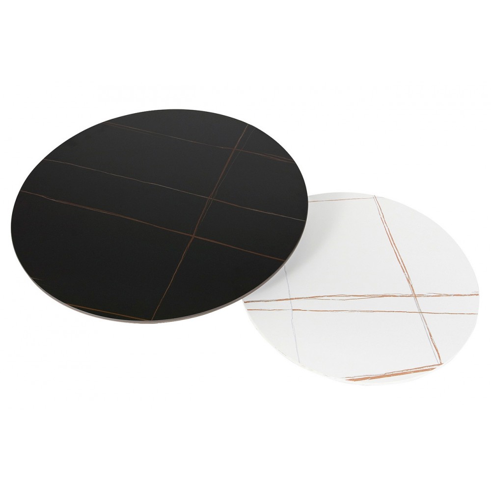 Журнальный столик (комплект) Ferrante B белый+черный эффект мрамора/черный Signal