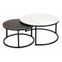 Журнальный столик (комплект) Ferrante C белый эффект мрамора/черный Signal