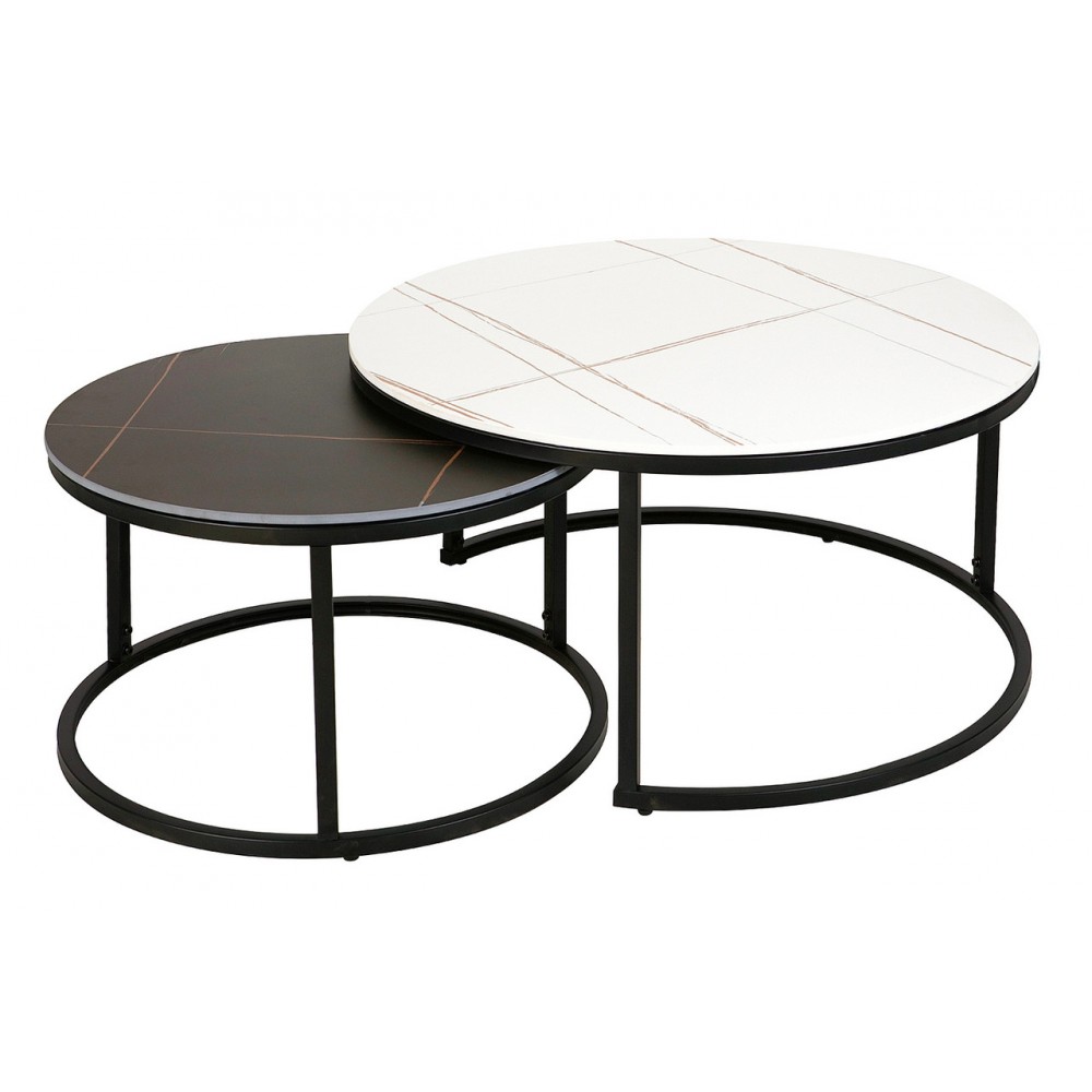 Журнальний столик (комплект) Ferrante D чорний ефект мармуру/чорний Signal