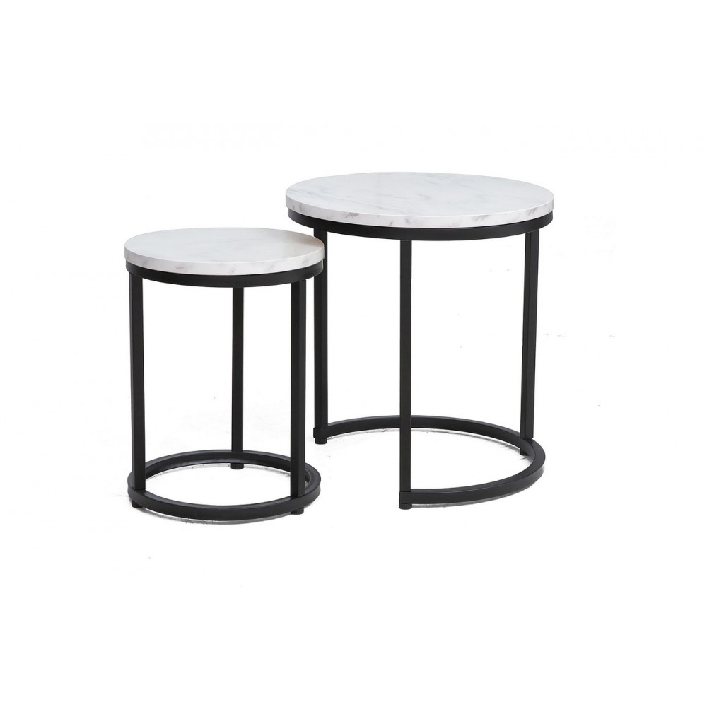 Журнальний столик (комплект) Hola чорний ефект мармуру/чорний Signal