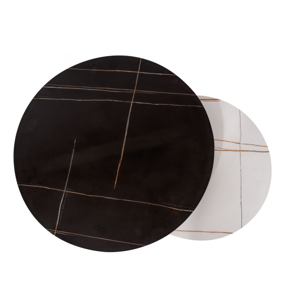 Журнальный столик (комплект) Kora B белый+черный эффект мрамора/черный Signal