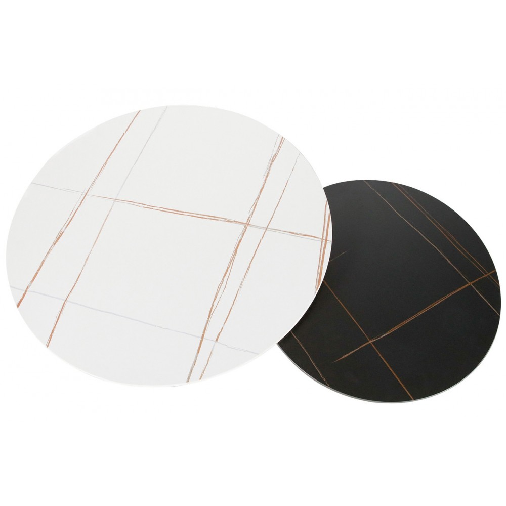 Журнальный столик (комплект) Kora B белый+черный эффект мрамора/черный Signal