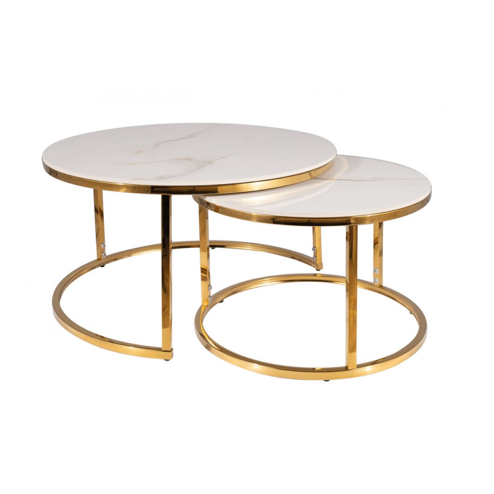 Журнальный столик (комплект) Portafino B серый/хром Signal