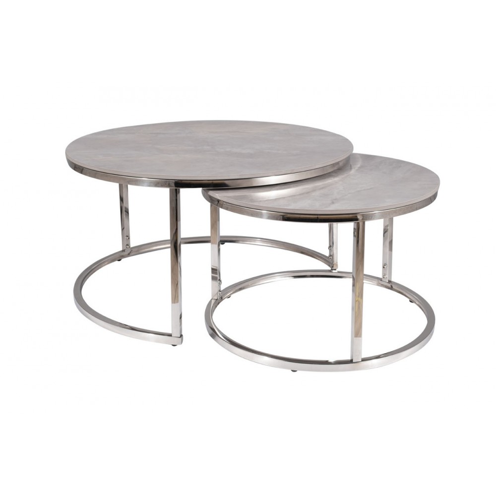 Журнальный столик (комплект) Portafino B серый/хром Signal