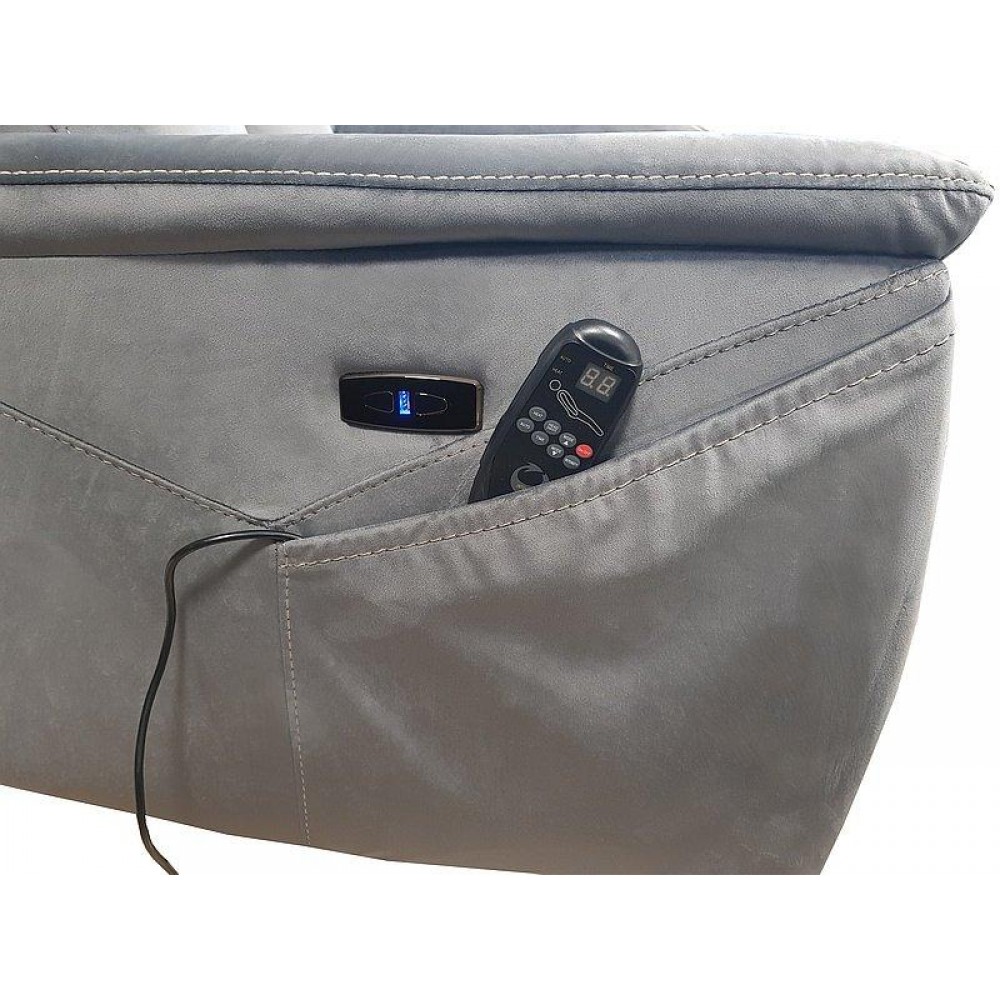 Кресло с функцией массажа Neptun M Velvet светло-серый Signal