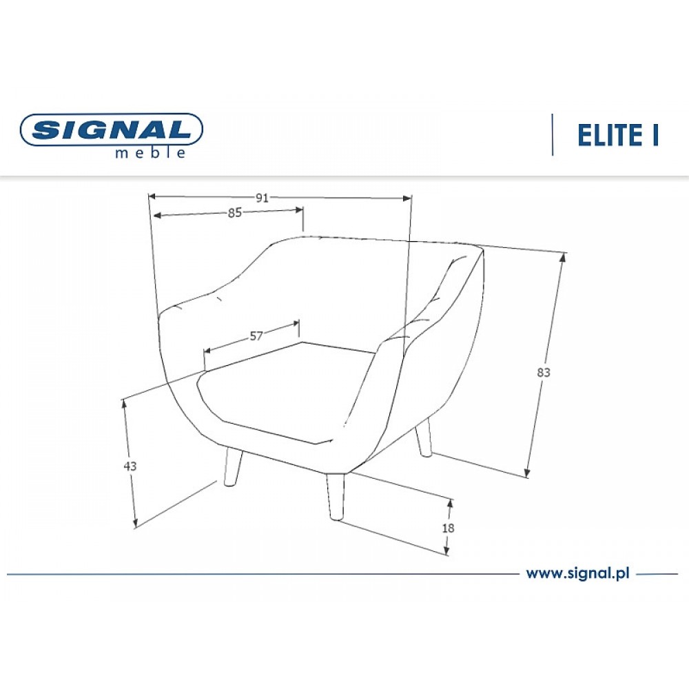 Крісло Elite 1 Velvet темно-бежевий Signal Крісло Elite 1 Velvet темно-бежевий Signal