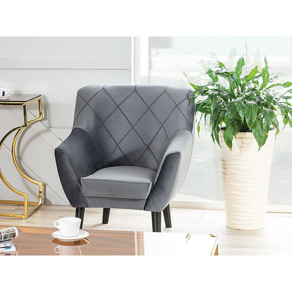 Крісло Kier 1 Velvet сірий/венге Signal