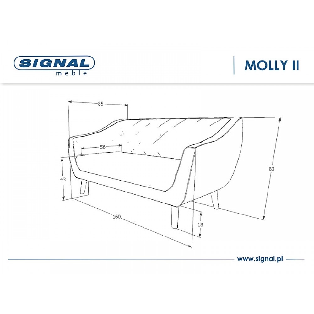 Крісло Molly 1 Velvet сірий Signal Крісло Molly 1 Velvet сірий Signal