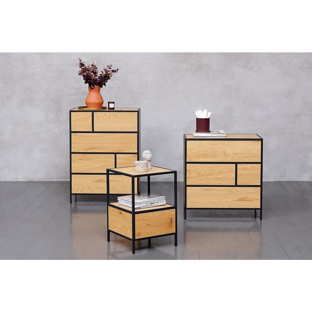 Тумба приліжкова Geo S дуб/чорний Signal